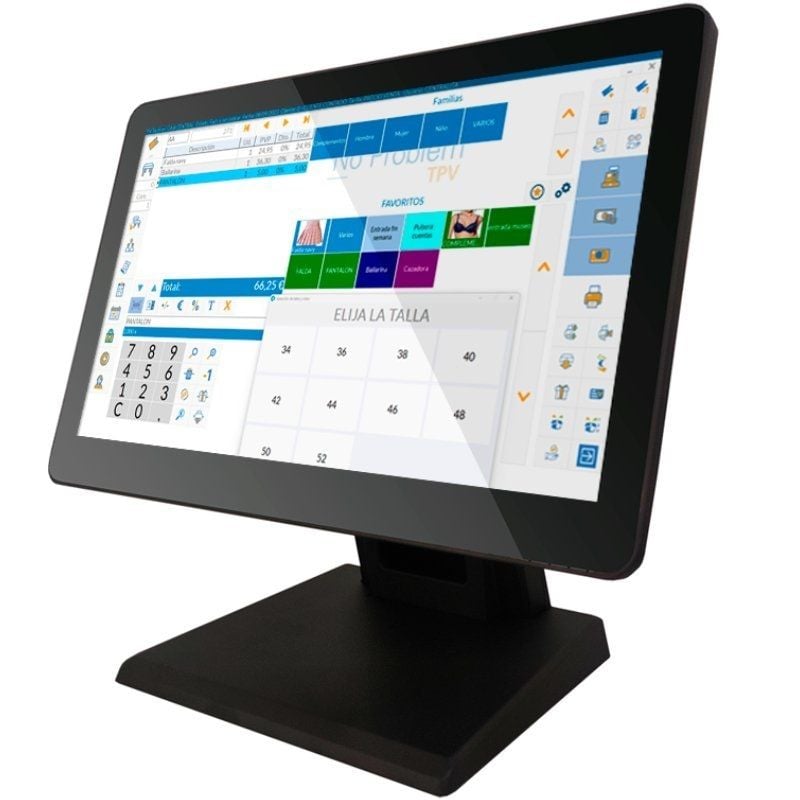 TPV 10POS 10T-16J418128/ Intel i5 7th/ 8GB/ 256GB SSD/ 15.6"/ Táctil/ WiFi/ Win11 IoT Incluye Software Verifactu + 2h de Formación
